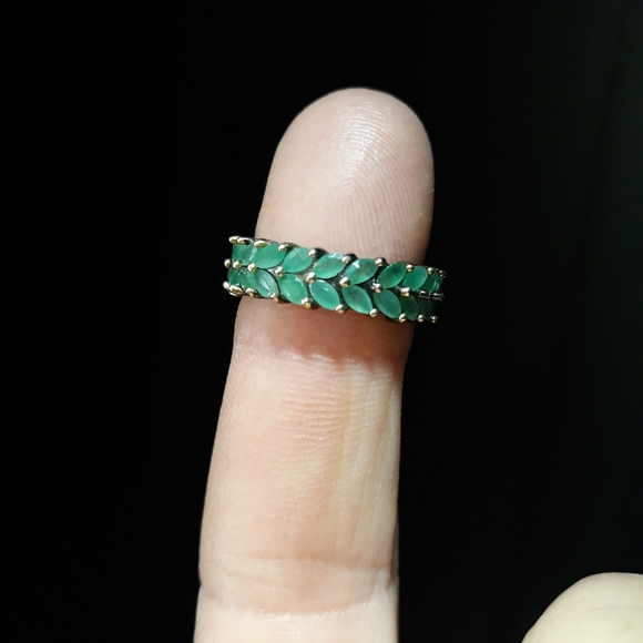 OOAK Jewelry - Natural Emerald Eternity Band Ring